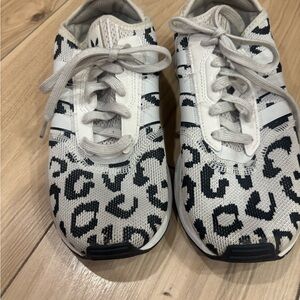 adidas Black and White Leopard Print Sneakers